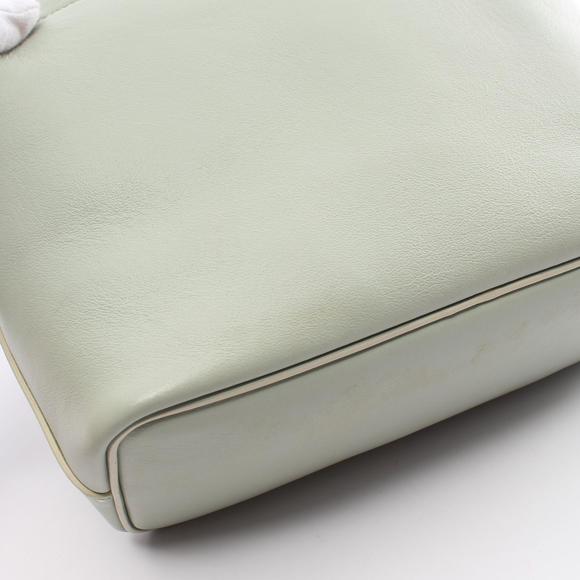 Celine Small Soft Cube Leather Shoulder Bag Green White - Picture 6 of 10